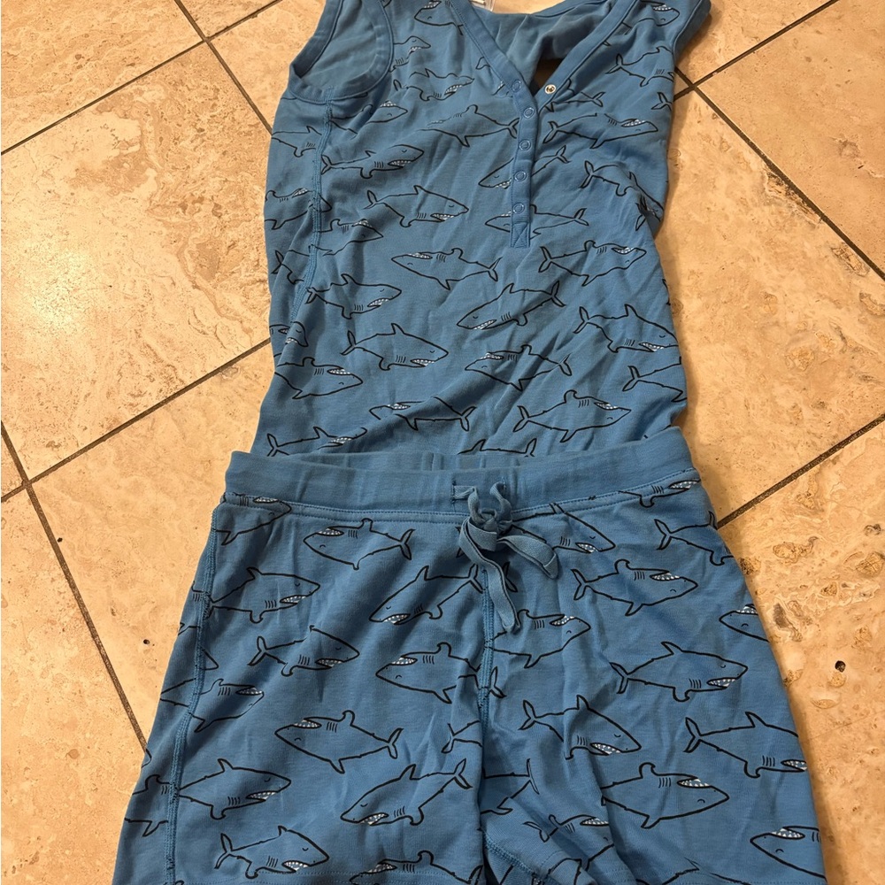 Blue Shark Print Pajama Set (matching youth listing sold separately)
